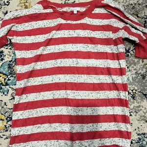 Coral stripped maternity sweater